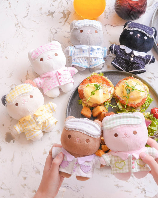 PREORDER ✿ Slumber Party Pack ♡ Crème Cat Keychains Full Set