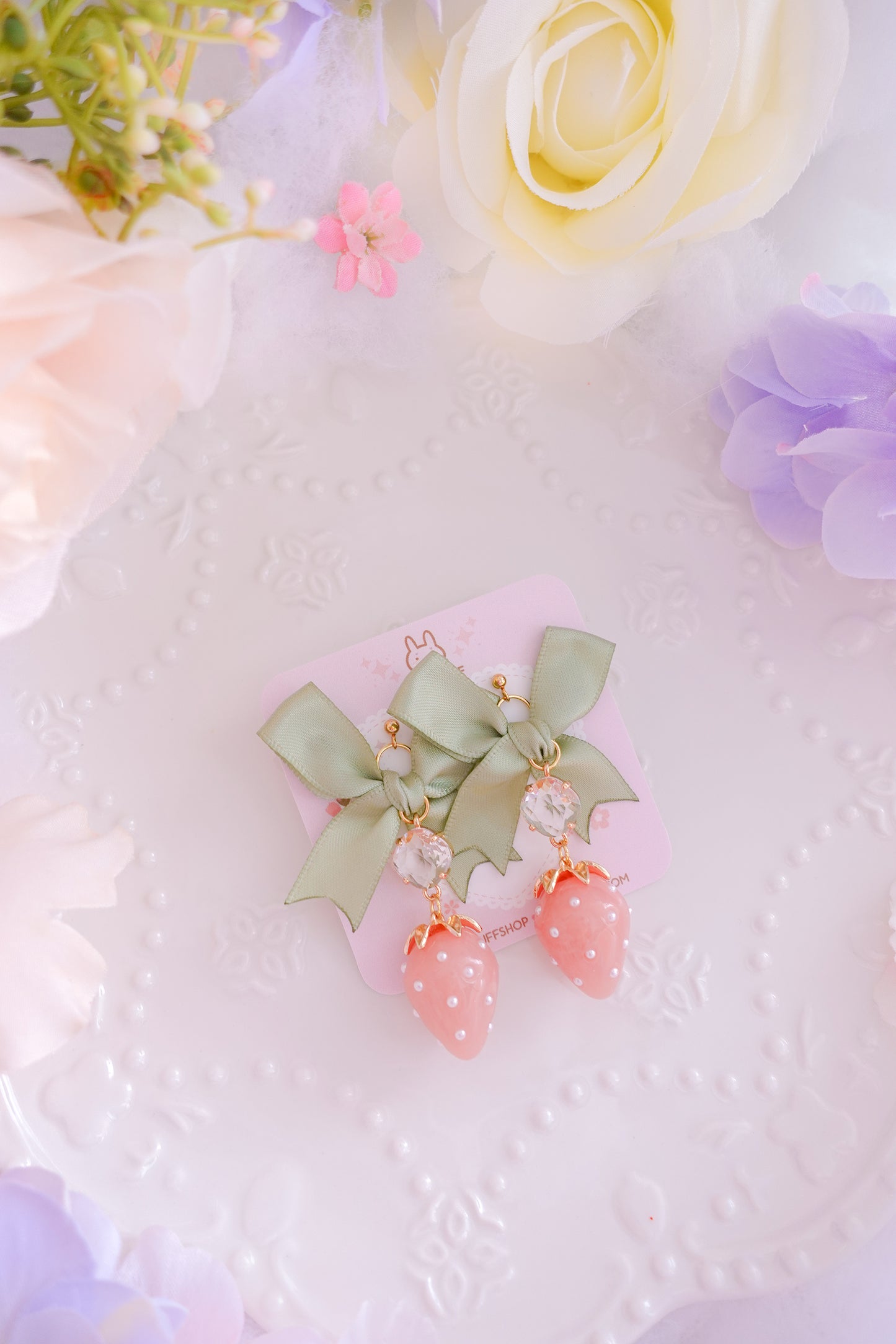 Strawberry Matcha & Mint Earrings