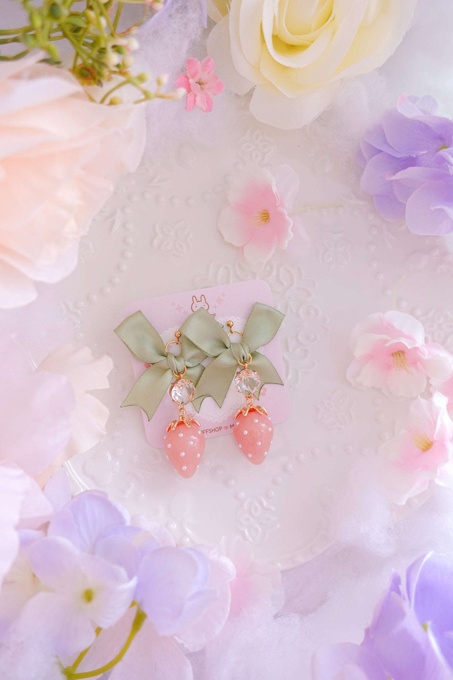 Strawberry Matcha & Mint Earrings