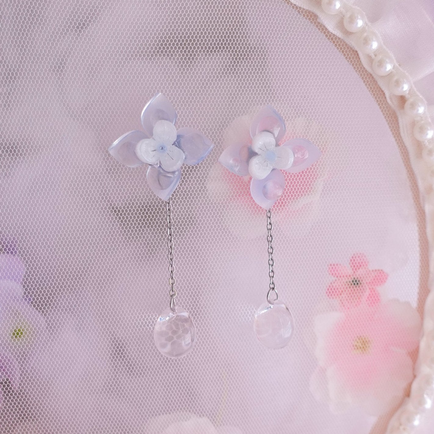 Hydrangea Droplet Earrings