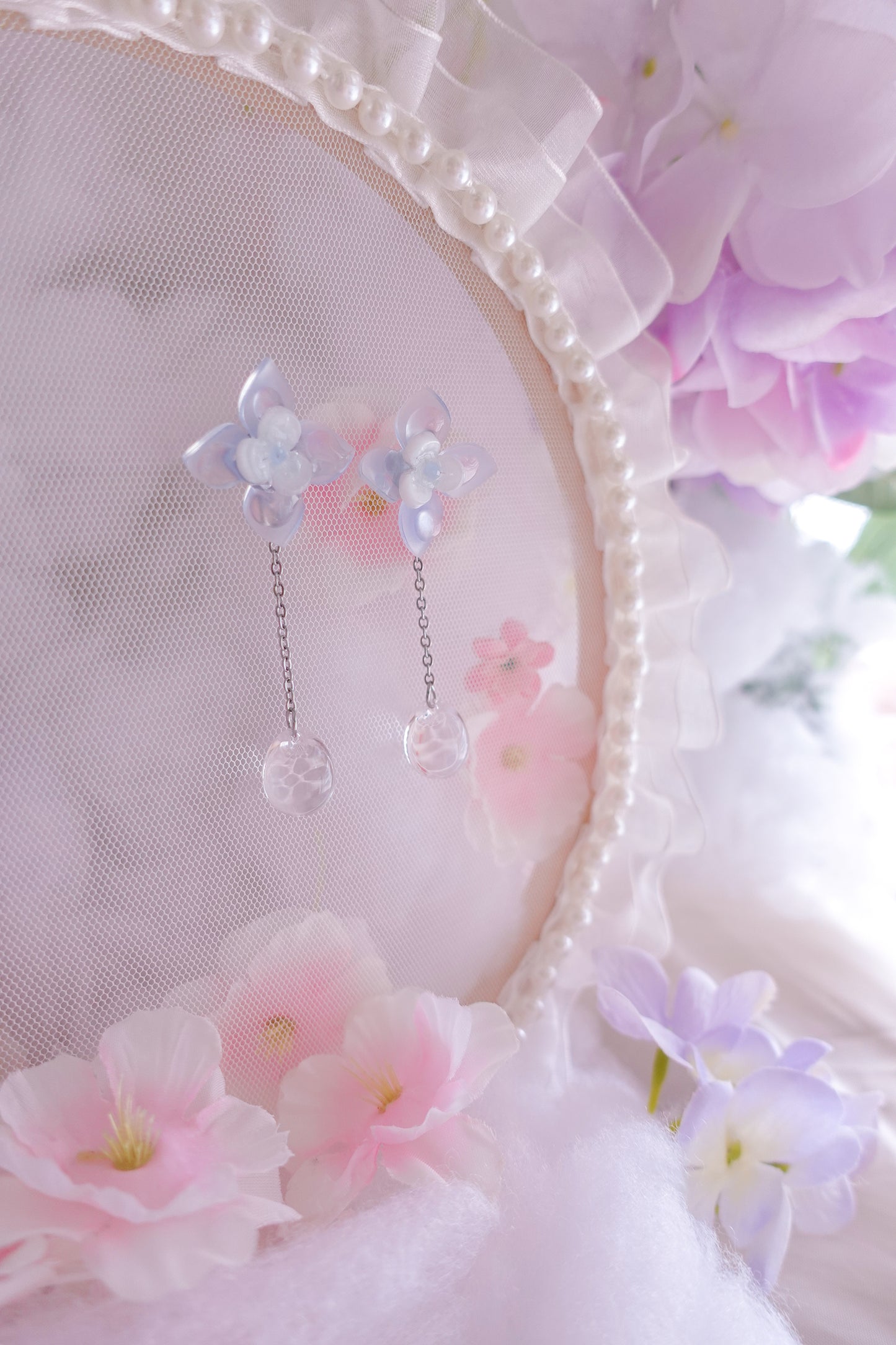 Hydrangea Droplet Earrings