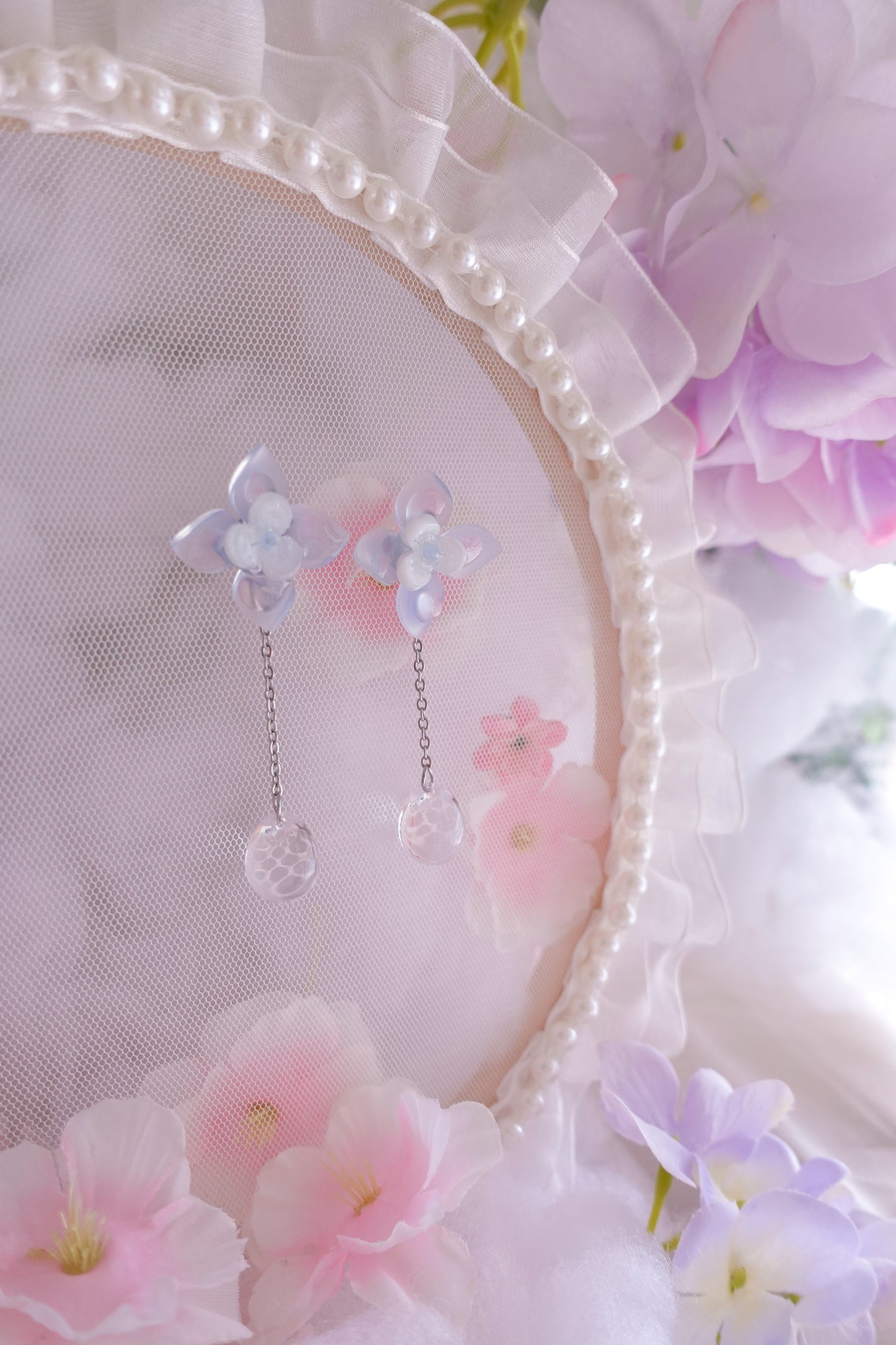 Hydrangea Droplet Earrings