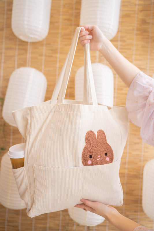 Neapolitan Bun XL Tote Bag ♡ Khaki | BUY 1 GET 1 50% OFF!