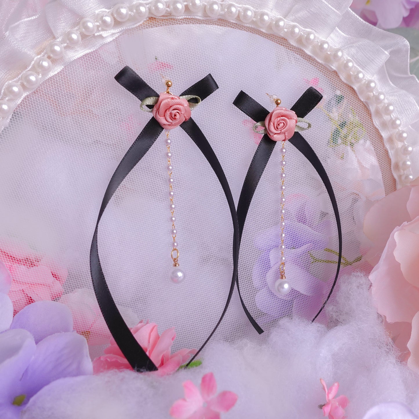 Pretty Guardian Earrings (black/pink)