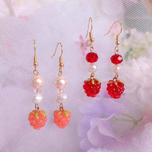 Raspberry Bliss Earrings (Pink/Red)