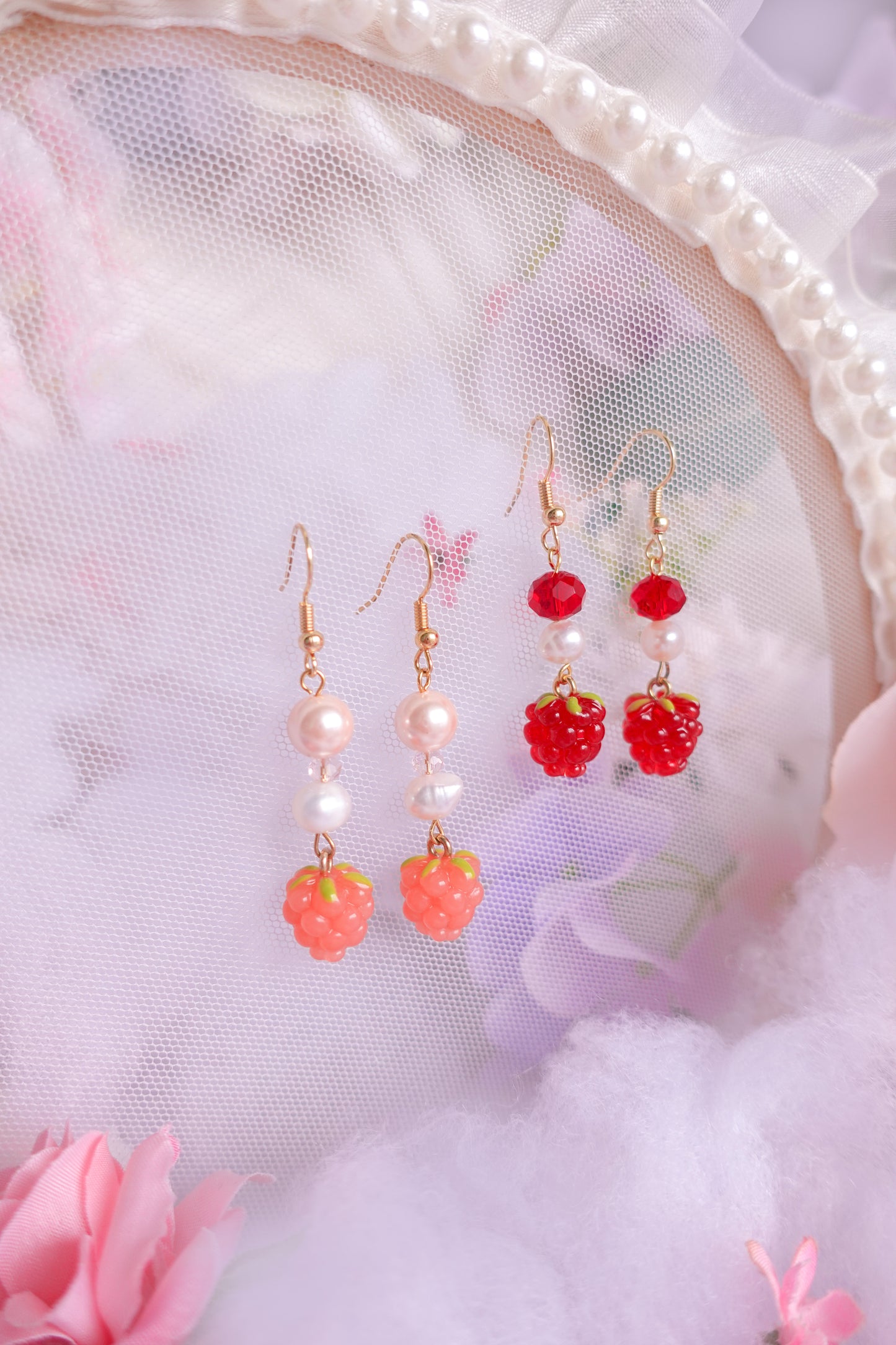 Raspberry Bliss Earrings (Pink/Red)