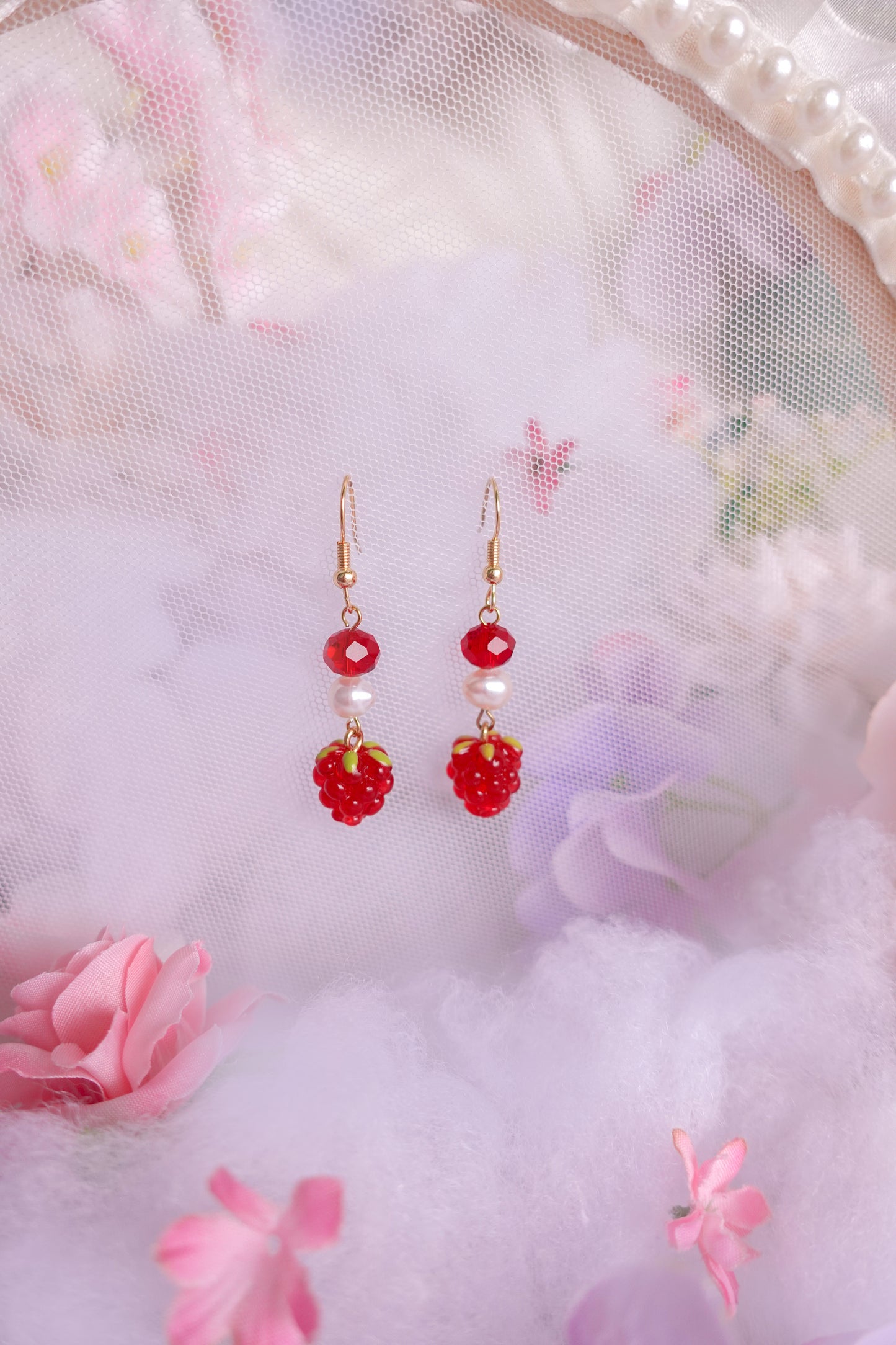 Raspberry Bliss Earrings (Pink/Red)