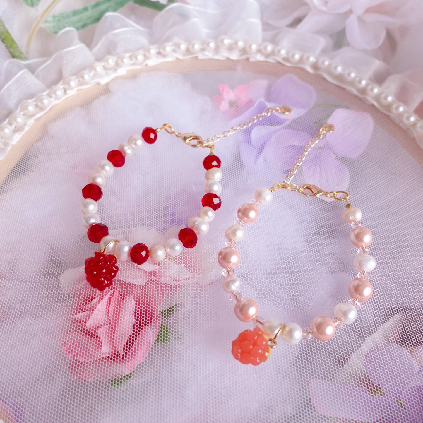 Raspberry Bliss Bracelets (Pink/Red)