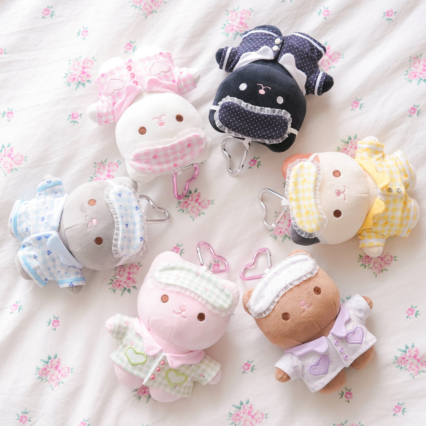 PREORDER ✿ Slumber Party Pack ♡ Crème Cat Keychains Full Set