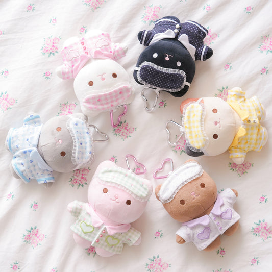 PREORDER ✿ Slumber Party Pack ♡ Crème Cat Keychains Full Set