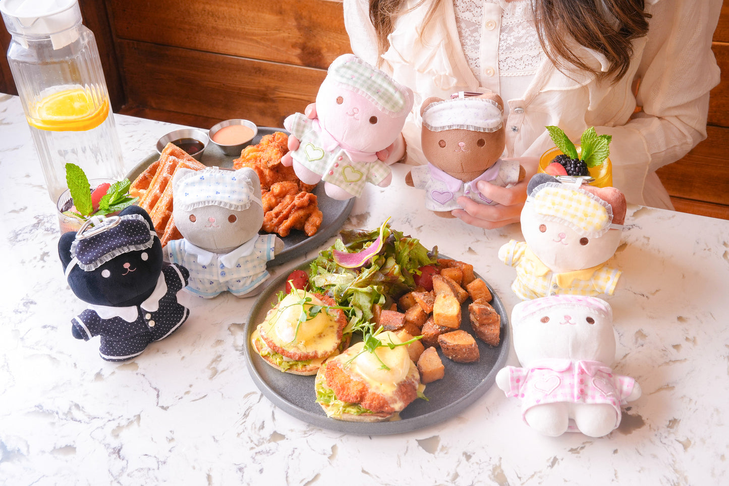 PREORDER ✿ Slumber Party Pack ♡ Crème Cat Keychains Full Set