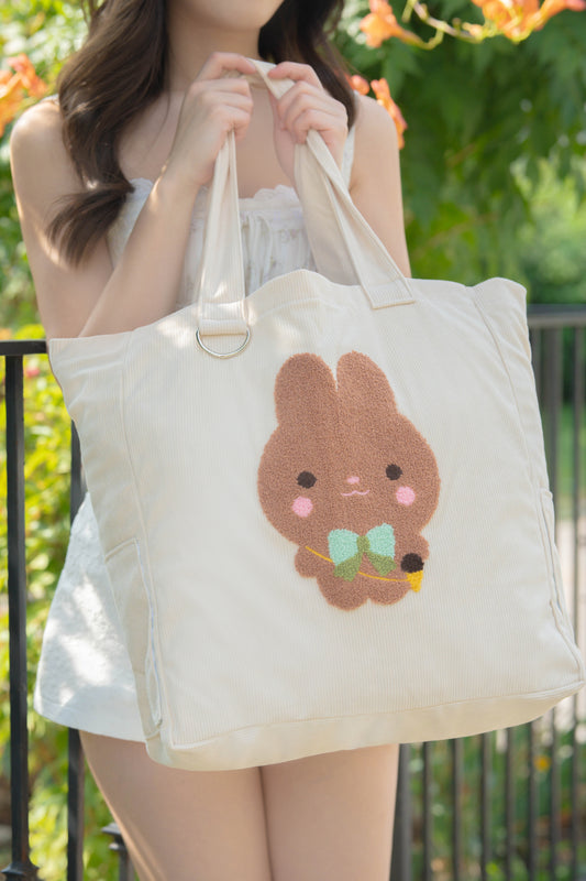 Neapolitan Bun XL Tote Bag ♡ Khaki | BUY 1 GET 1 50% OFF!