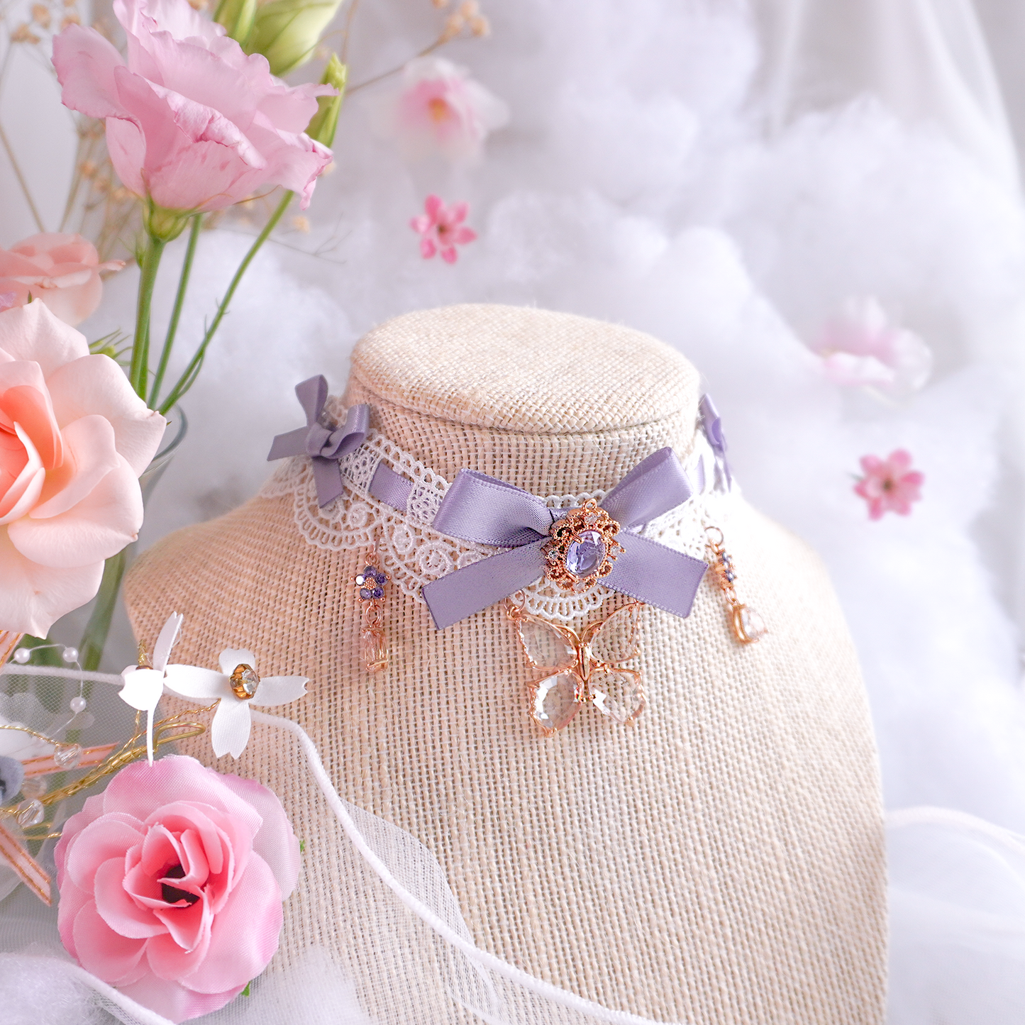 Lavender Crystalfly Choker